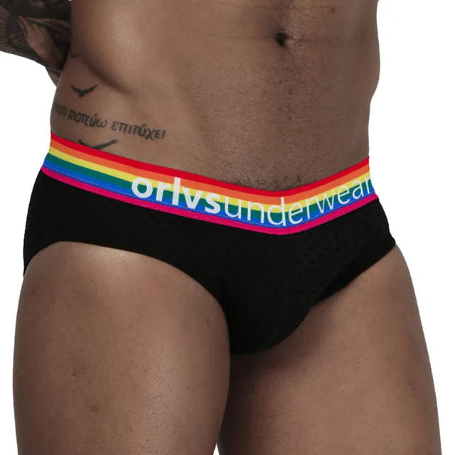ORLVS Brand sexy gay briefs men underwear male panties breathable kincker for men jockstrap gay bikini briefs cueca tanga hombre - Cosmic Twink