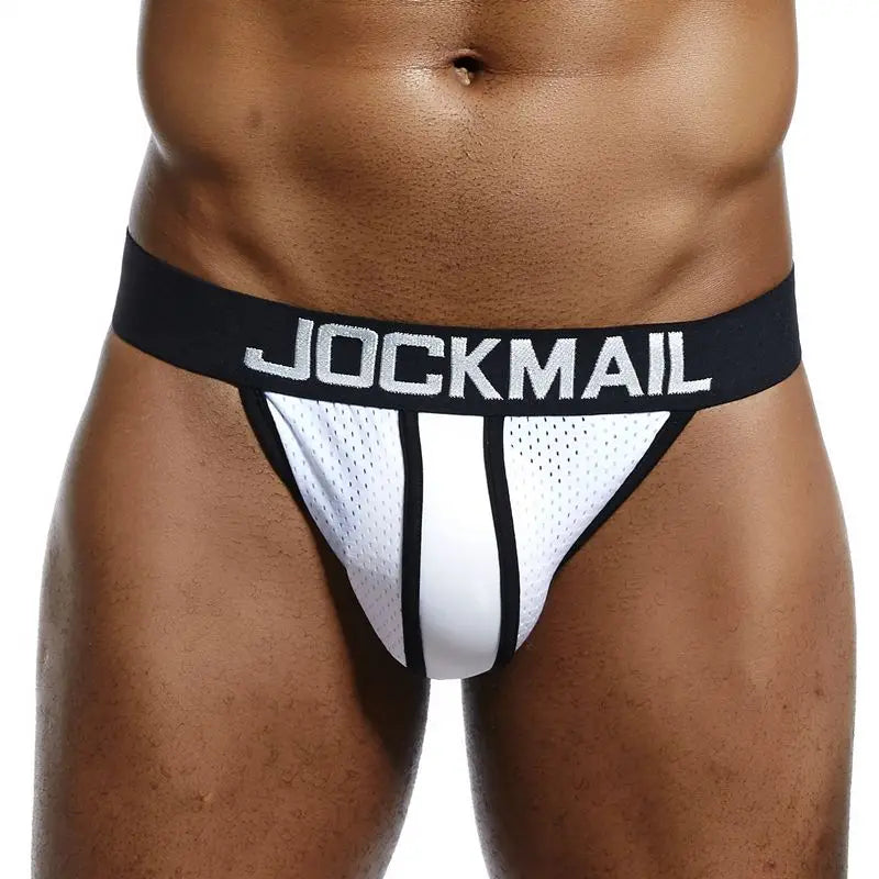 JOCKMAIL Strap Men Underwear Penis Pouch Briefs Camouflage Men Thong Sexy Gay Jockstrap Mesh Male Panties Cueca Tanga Hombre - Cosmic Twink