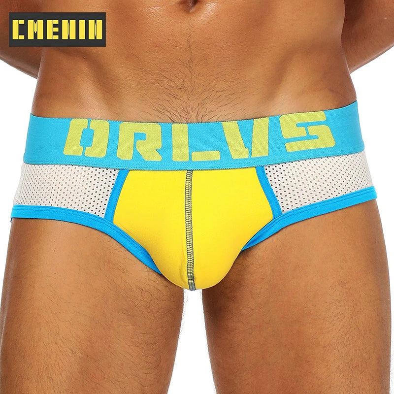 CMENIN Mesh Briefs Men Underwear Cotton Camouflage Gay Men Underpants Cueca Male Panties Lingeries  OR155 - Cosmic Twink