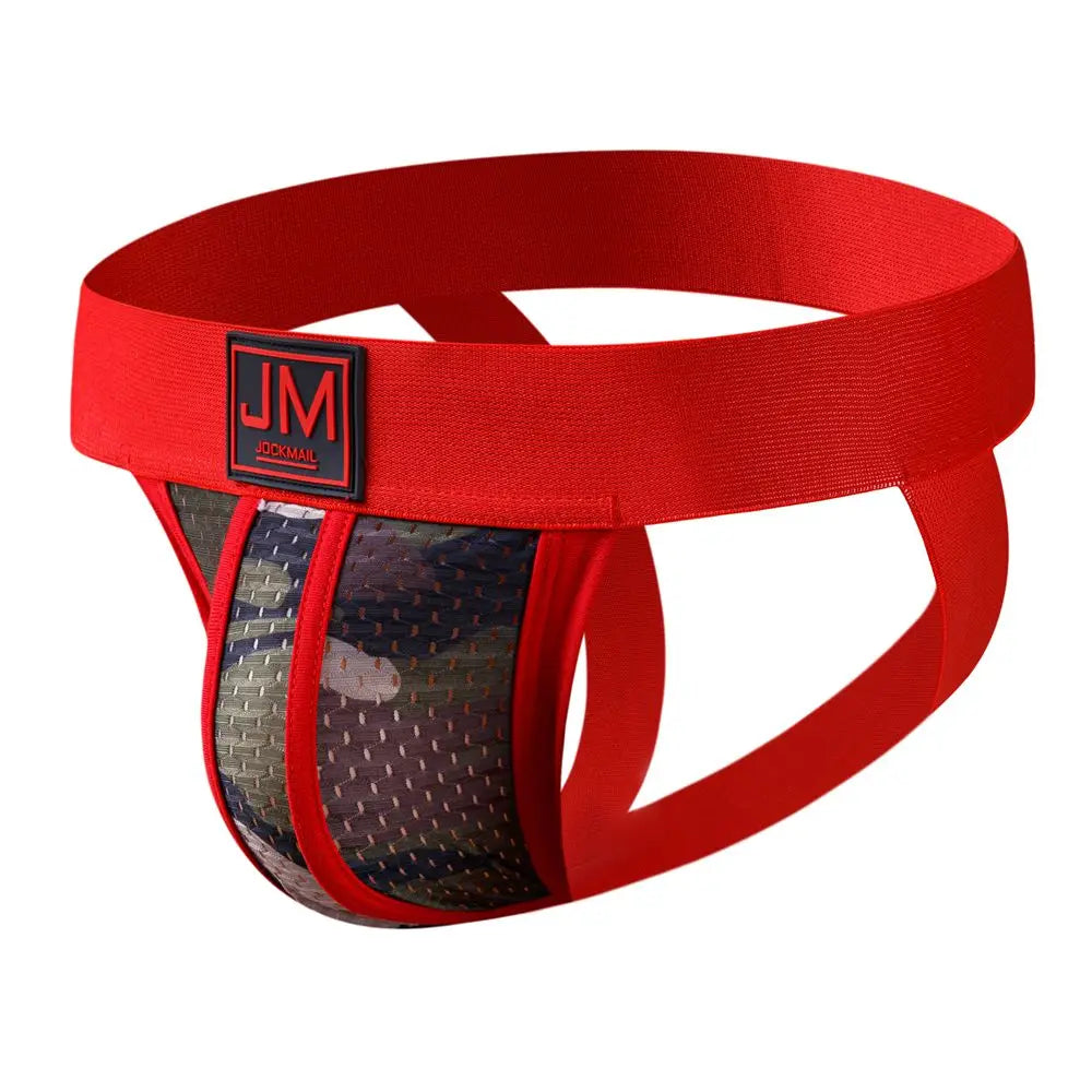 JOCKMAIL Strap Men Underwear Penis Pouch Briefs Camouflage Men Thong Sexy Gay Jockstrap Mesh Male Panties Cueca Tanga Hombre - Cosmic Twink
