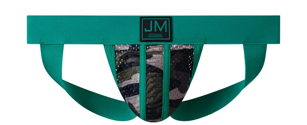 JOCKMAIL Strap Men Underwear Penis Pouch Briefs Camouflage Men Thong Sexy Gay Jockstrap Mesh Male Panties Cueca Tanga Hombre - Cosmic Twink