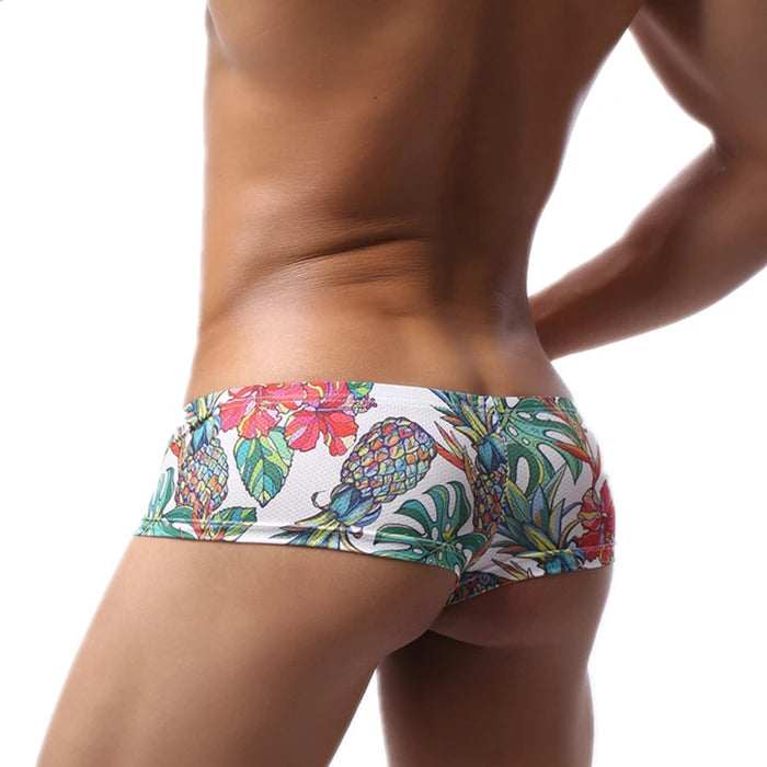 Boxer Mens Underwear Men Low Waist Print Boxers Panties Sexy Breathable Boxershorts Men U Pouch Bikini Shorts Gay Underwear - Cosmic Twink