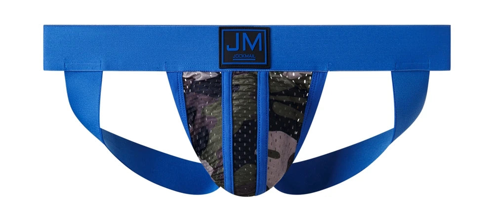 JOCKMAIL Strap Men Underwear Penis Pouch Briefs Camouflage Men Thong Sexy Gay Jockstrap Mesh Male Panties Cueca Tanga Hombre - Cosmic Twink