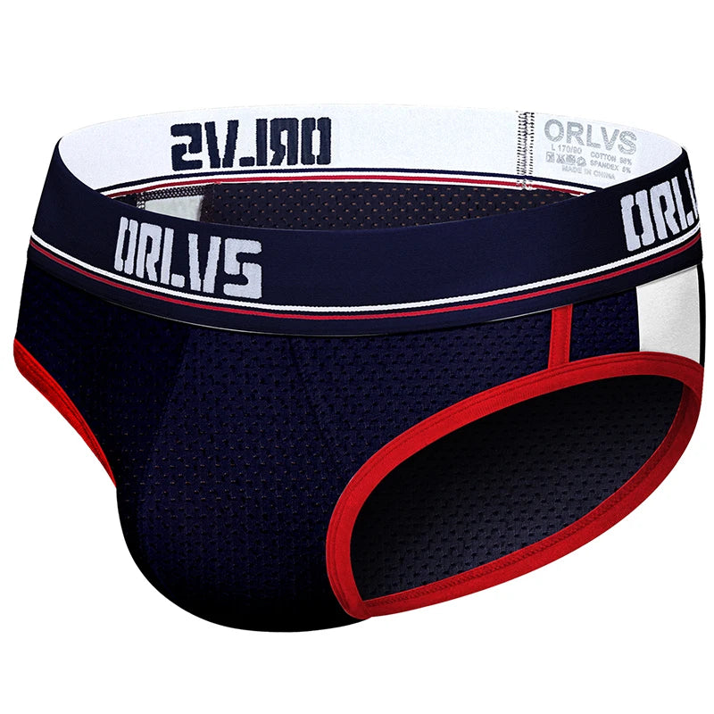ORLVS Brand sexy gay briefs men underwear male panties breathable kincker for men jockstrap gay bikini briefs cueca tanga hombre - Cosmic Twink