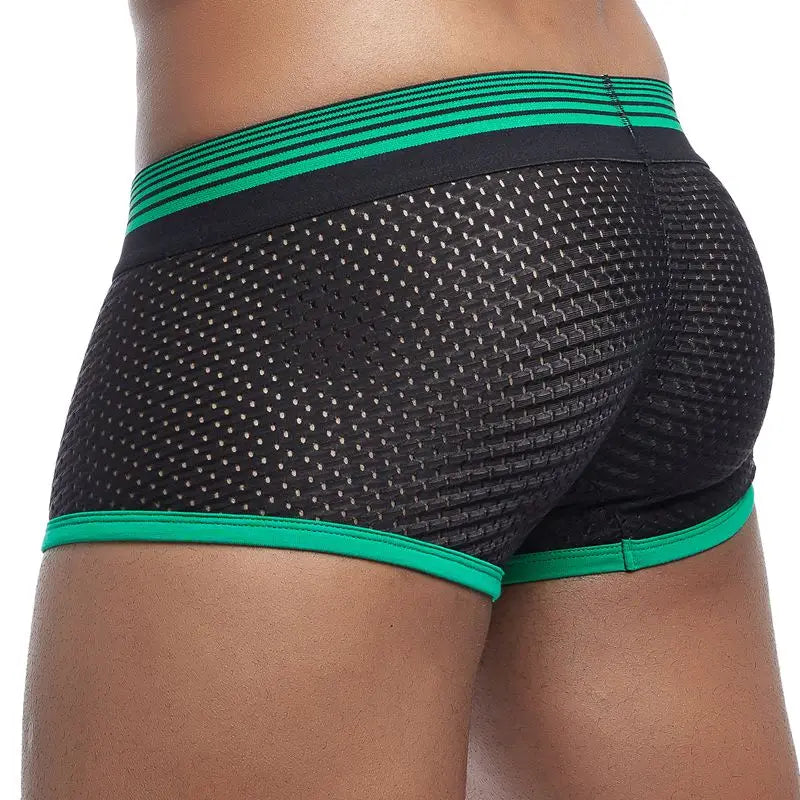 JOCKMAIL New Sexy Men Underwear Boxer Breathable Mesh boxershorts men Male Underpants cueca Gay penis Man Panties Mens Trunks - Cosmic Twink