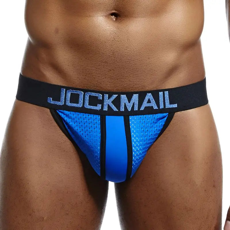 JOCKMAIL Strap Men Underwear Penis Pouch Briefs Camouflage Men Thong Sexy Gay Jockstrap Mesh Male Panties Cueca Tanga Hombre - Cosmic Twink
