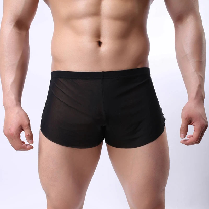 Sexy Underwear Briefs Gay Bikini Men's Underpants Briefs Transparent Underpants Man Ice Silk Breathable Confortable Briefs A820 - Cosmic Twink