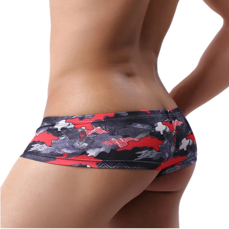 Boxer Mens Underwear Men Low Waist Print Boxers Panties Sexy Breathable Boxershorts Men U Pouch Bikini Shorts Gay Underwear - Cosmic Twink