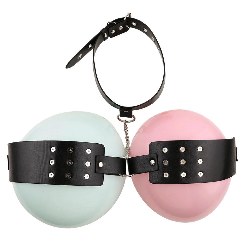 Leather Lingerie With Breast Nail Chest Massage Women's BDSM Toy Neck Bondage - Cosmic Twink