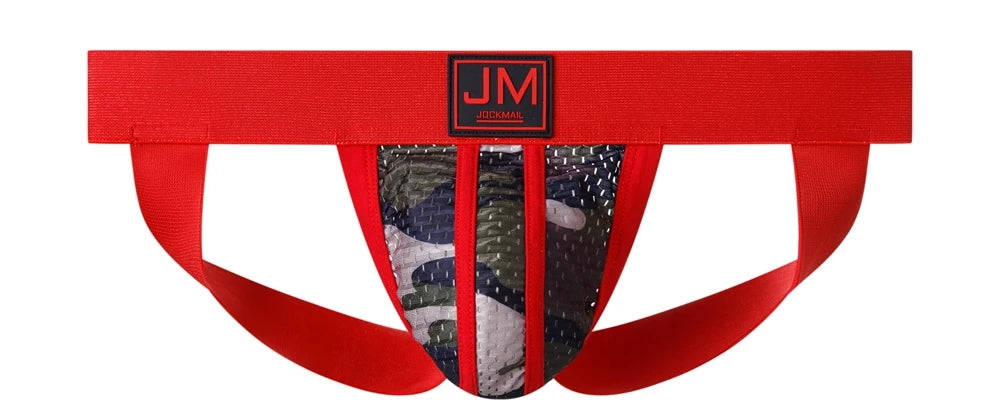JOCKMAIL Strap Men Underwear Penis Pouch Briefs Camouflage Men Thong Sexy Gay Jockstrap Mesh Male Panties Cueca Tanga Hombre - Cosmic Twink