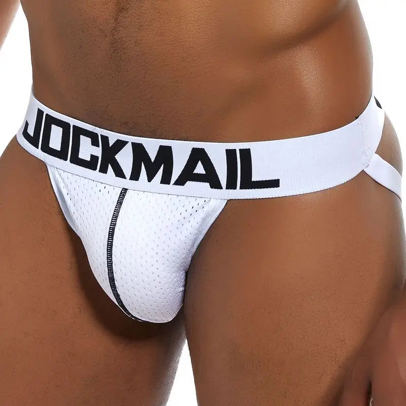 JOCKMAIL Strap Men Underwear Penis Pouch Briefs Camouflage Men Thong Sexy Gay Jockstrap Mesh Male Panties Cueca Tanga Hombre - Cosmic Twink