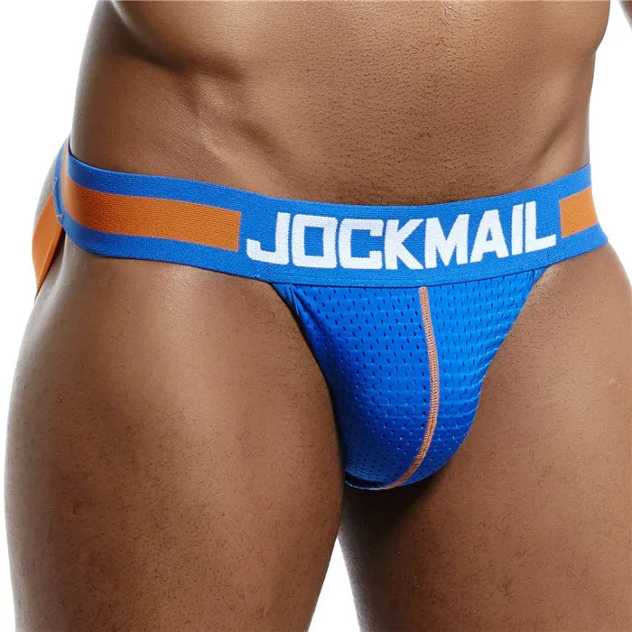 JOCKMAIL Strap Men Underwear Penis Pouch Briefs Camouflage Men Thong Sexy Gay Jockstrap Mesh Male Panties Cueca Tanga Hombre - Cosmic Twink