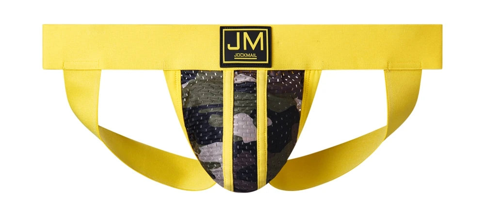 JOCKMAIL Strap Men Underwear Penis Pouch Briefs Camouflage Men Thong Sexy Gay Jockstrap Mesh Male Panties Cueca Tanga Hombre - Cosmic Twink