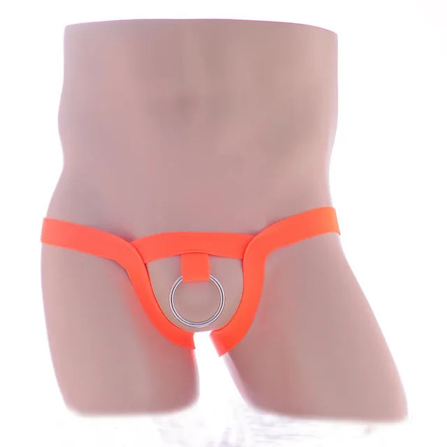 gay men underwear 2019 sexy hot Mens Crotchless Thongs G-String Metal Ring Elastic Panties jockstrap gay underwear - Cosmic Twink