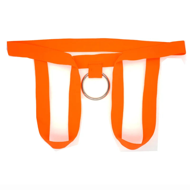 gay men underwear 2019 sexy hot Mens Crotchless Thongs G-String Metal Ring Elastic Panties jockstrap gay underwear - Cosmic Twink