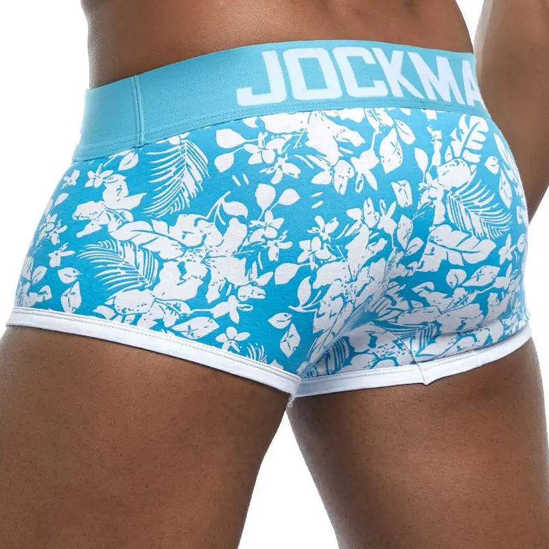 JOCKMAIL Male Panties Breathable Boxers Cotton Sexy Men Underwear U convex pouch Gay Underpants Printed 17 models boxershorts - Cosmic Twink