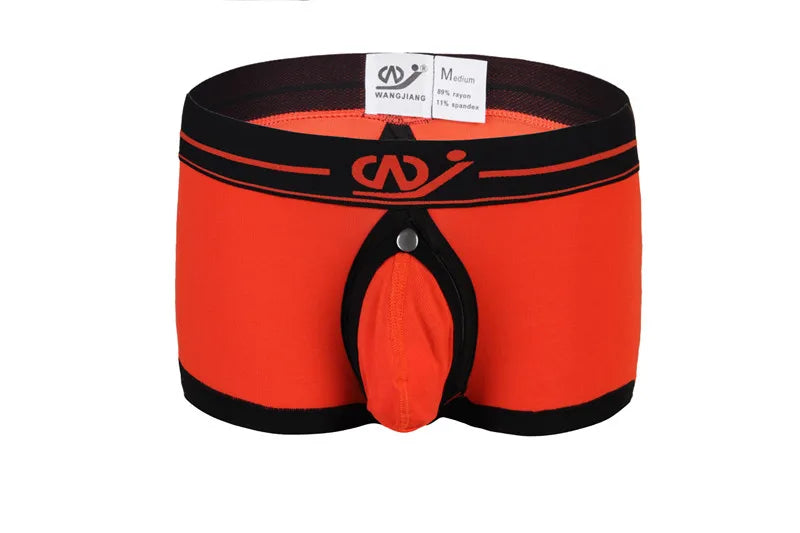 New WJ Brand Sexy Men Boxer Shorts  Trunks Low Waist Underpants Anal Opening Gay With Penis Pouch Underwear2016DPJ - Cosmic Twink
