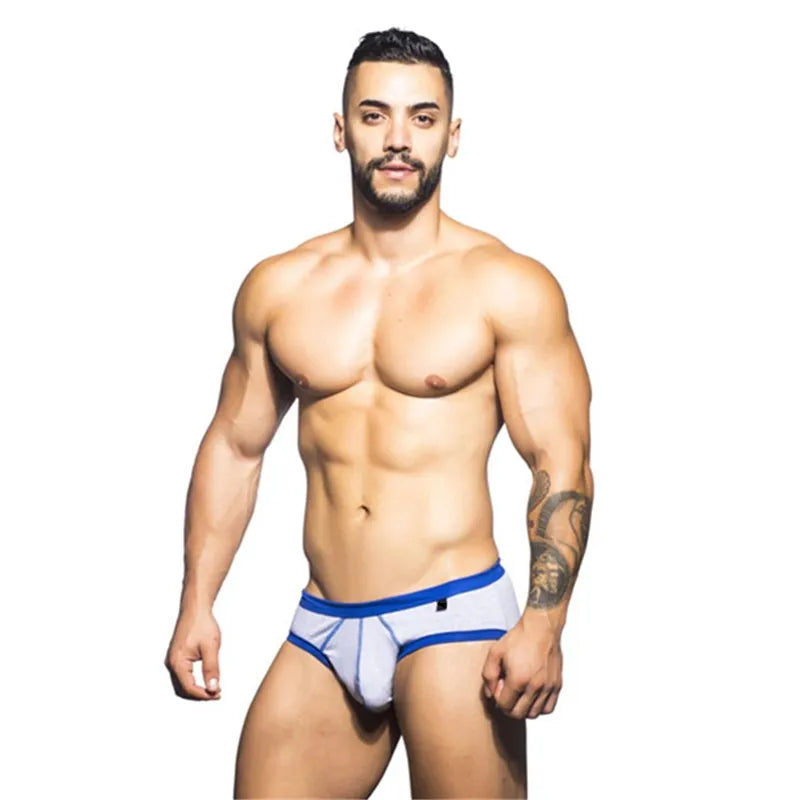 2018 Brand Fashion Sexy Underwear Men Solid Underpants Cotton Male Panties Hot Sale Slip Cueca 2 Color Soft Gay Briefs Homewear - Cosmic Twink