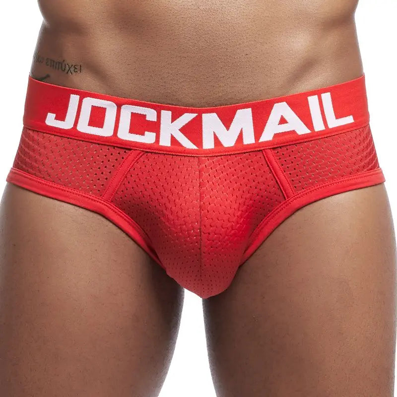 JOCKMAIL Brand Sexy Mens Underwear Briefs  Mesh calcinhas calzoncillos hombre slips Cuecas Gay Penis Pouch WJ Men's Brief Bikini - Cosmic Twink