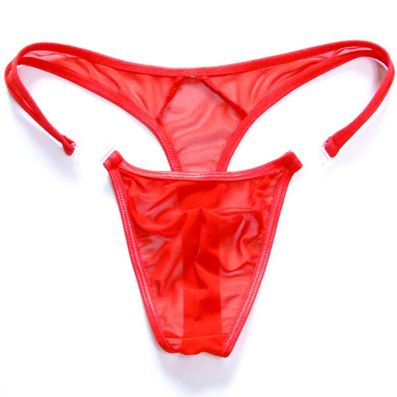 2019 Erotic Mesh See-through Gay Mens Thongs Sexy Button Underwear Bikini Gay G-string Jockstrap  Funny Men - Cosmic Twink