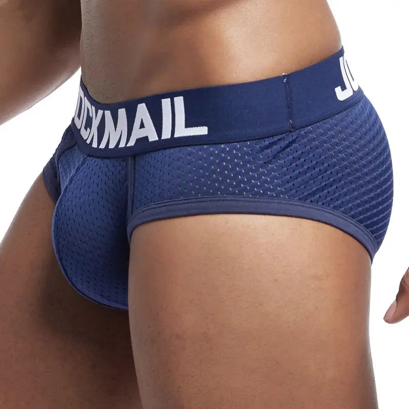 JOCKMAIL Brand Sexy Mens Underwear Briefs  Mesh calcinhas calzoncillos hombre slips Cuecas Gay Penis Pouch WJ Men's Brief Bikini - Cosmic Twink