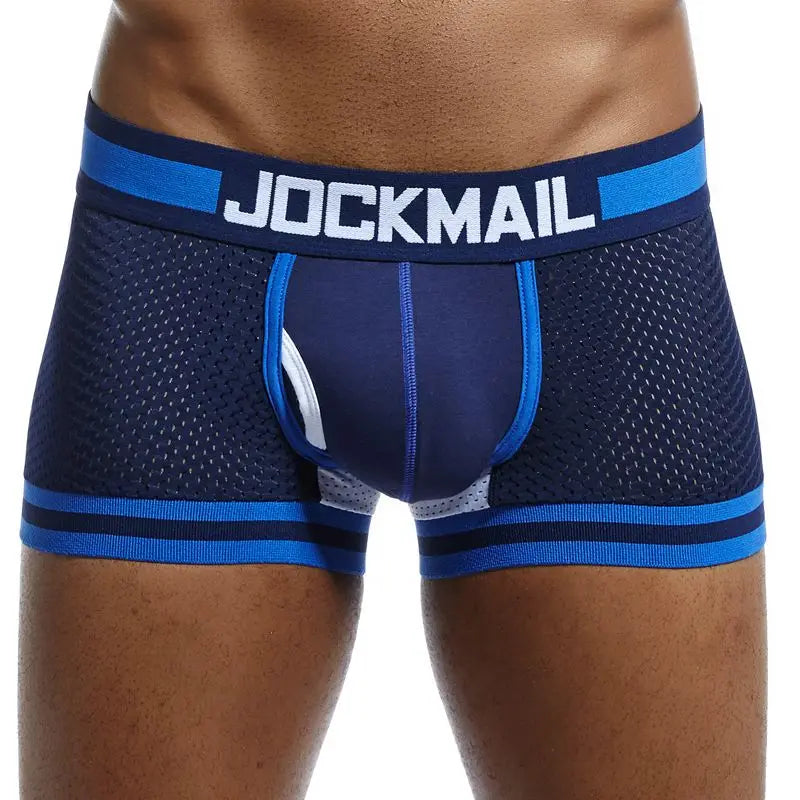 JOCKMAIL 1Pcs/lot Men Underwear Boxers Mesh Cuecas Boxers Men Boxer Homme Boxershorts Men Gay Male Panties calzoncillos - Cosmic Twink