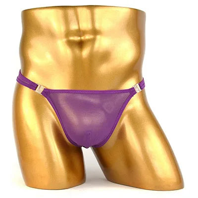 2019 Erotic Mesh See-through Gay Mens Thongs Sexy Button Underwear Bikini Gay G-string Jockstrap  Funny Men - Cosmic Twink