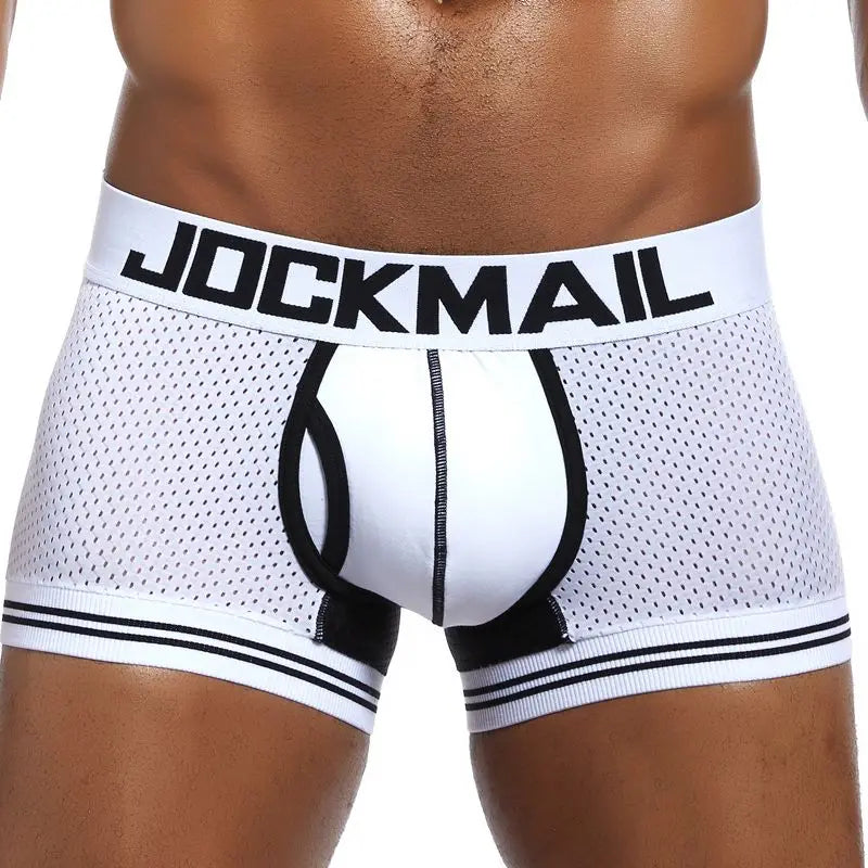 JOCKMAIL 1Pcs/lot Men Underwear Boxers Mesh Cuecas Boxers Men Boxer Homme Boxershorts Men Gay Male Panties calzoncillos - Cosmic Twink
