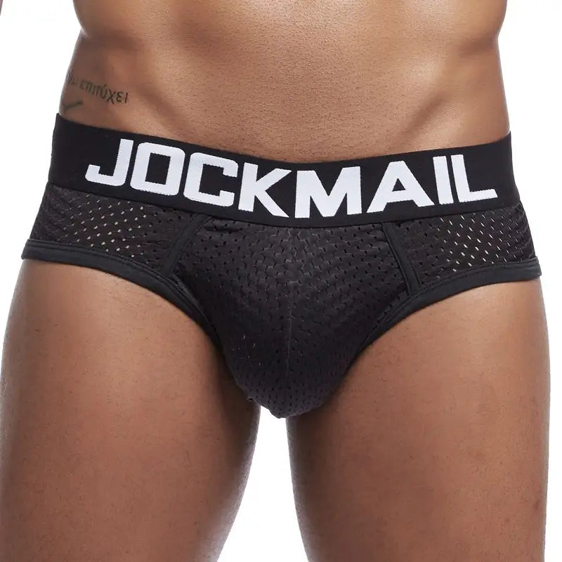 JOCKMAIL Brand Sexy Mens Underwear Briefs  Mesh calcinhas calzoncillos hombre slips Cuecas Gay Penis Pouch WJ Men's Brief Bikini - Cosmic Twink