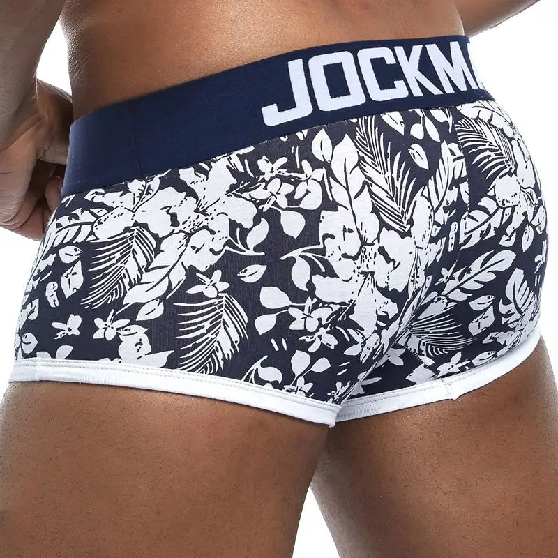JOCKMAIL Male Panties Breathable Boxers Cotton Sexy Men Underwear U convex pouch Gay Underpants Printed 17 models boxershorts - Cosmic Twink