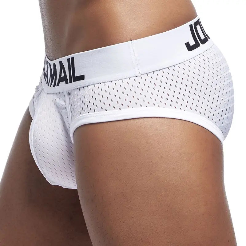JOCKMAIL Brand Sexy Mens Underwear Briefs  Mesh calcinhas calzoncillos hombre slips Cuecas Gay Penis Pouch WJ Men's Brief Bikini - Cosmic Twink