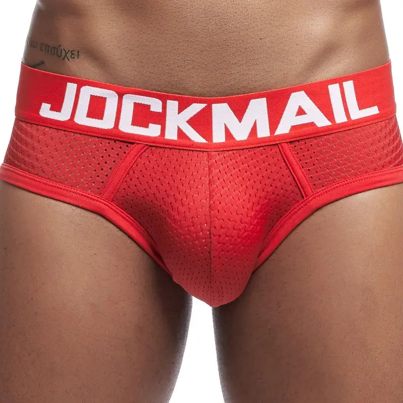 JOCKMAIL Brand Sexy Mens Underwear Briefs  Mesh calcinhas calzoncillos hombre slips Cuecas Gay Penis Pouch WJ Men's Brief Bikini - Cosmic Twink