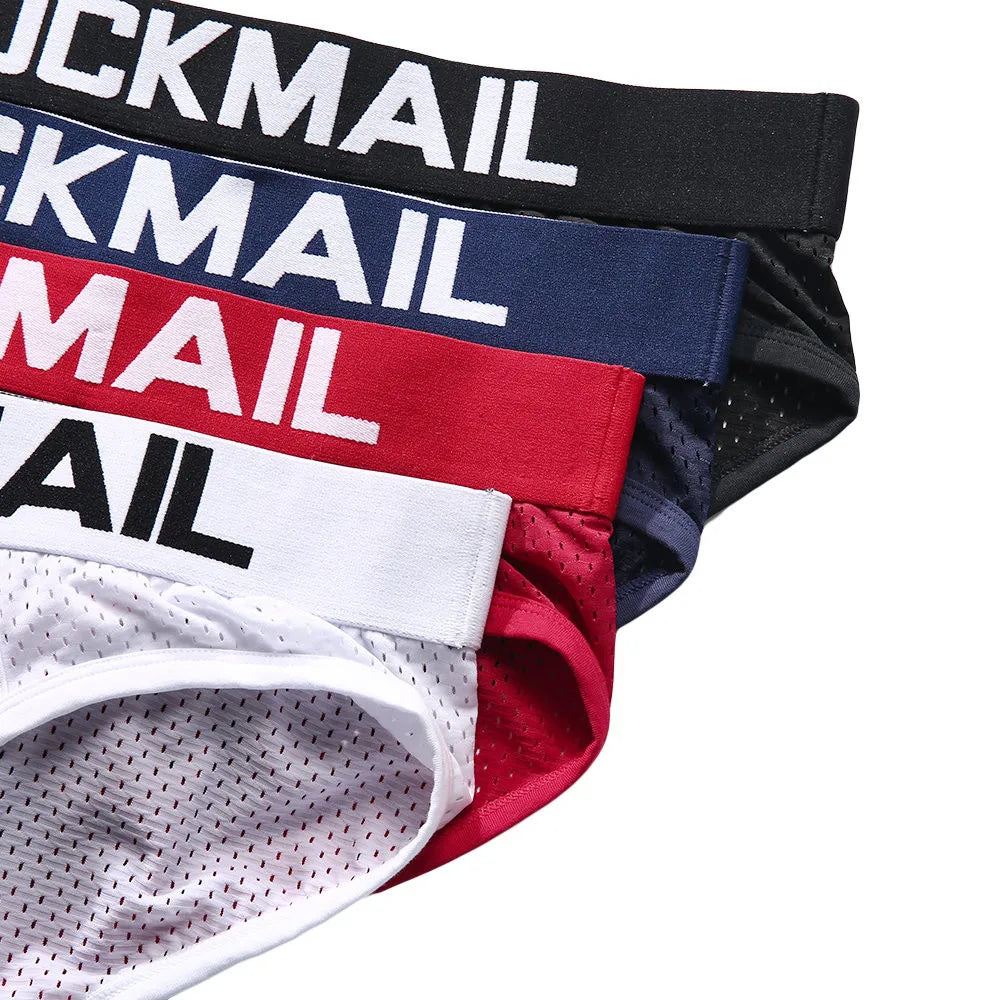 JOCKMAIL Brand Sexy Mens Underwear Briefs  Mesh calcinhas calzoncillos hombre slips Cuecas Gay Penis Pouch WJ Men's Brief Bikini - Cosmic Twink