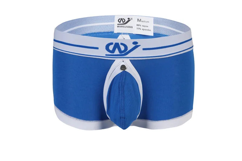 New WJ Brand Sexy Men Boxer Shorts  Trunks Low Waist Underpants Anal Opening Gay With Penis Pouch Underwear2016DPJ - Cosmic Twink