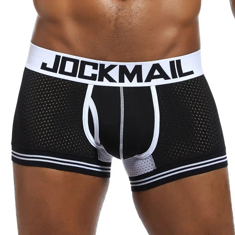 JOCKMAIL 1Pcs/lot Men Underwear Boxers Mesh Cuecas Boxers Men Boxer Homme Boxershorts Men Gay Male Panties calzoncillos - Cosmic Twink