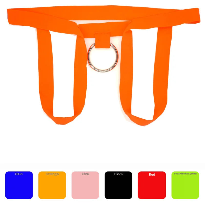 gay men underwear 2019 sexy hot Mens Crotchless Thongs G-String Metal Ring Elastic Panties jockstrap gay underwear - Cosmic Twink