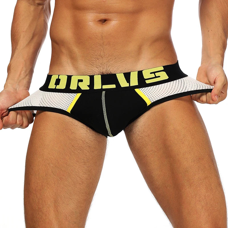 CMENIN Mesh Briefs Men Underwear Cotton Camouflage Gay Men Underpants Cueca Male Panties Lingeries  OR155 - Cosmic Twink