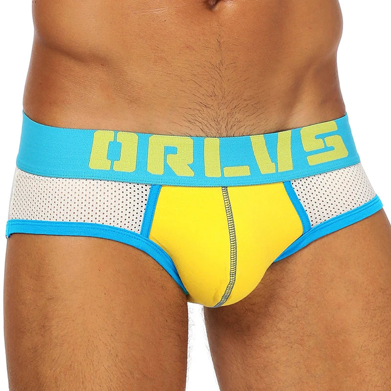 CMENIN Mesh Briefs Men Underwear Cotton Camouflage Gay Men Underpants Cueca Male Panties Lingeries  OR155 - Cosmic Twink