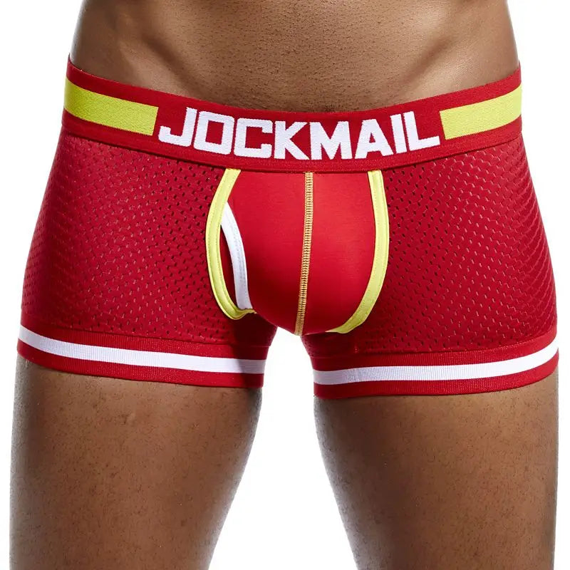 JOCKMAIL 1Pcs/lot Men Underwear Boxers Mesh Cuecas Boxers Men Boxer Homme Boxershorts Men Gay Male Panties calzoncillos - Cosmic Twink