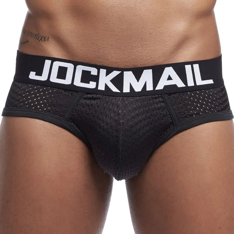 JOCKMAIL Brand Sexy Mens Underwear Briefs  Mesh calcinhas calzoncillos hombre slips Cuecas Gay Penis Pouch WJ Men's Brief Bikini - Cosmic Twink