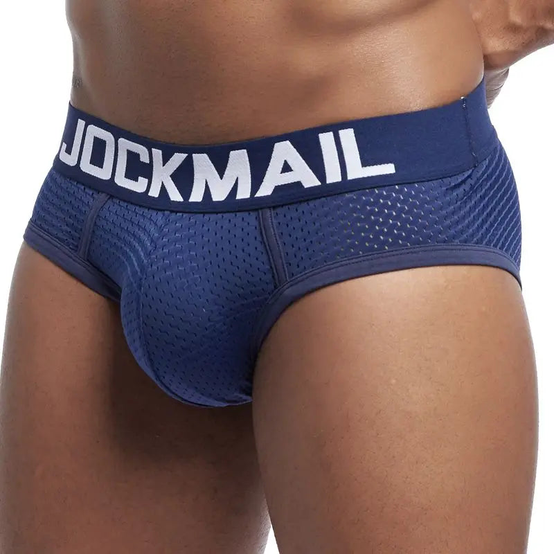 JOCKMAIL Brand Sexy Mens Underwear Briefs  Mesh calcinhas calzoncillos hombre slips Cuecas Gay Penis Pouch WJ Men's Brief Bikini - Cosmic Twink