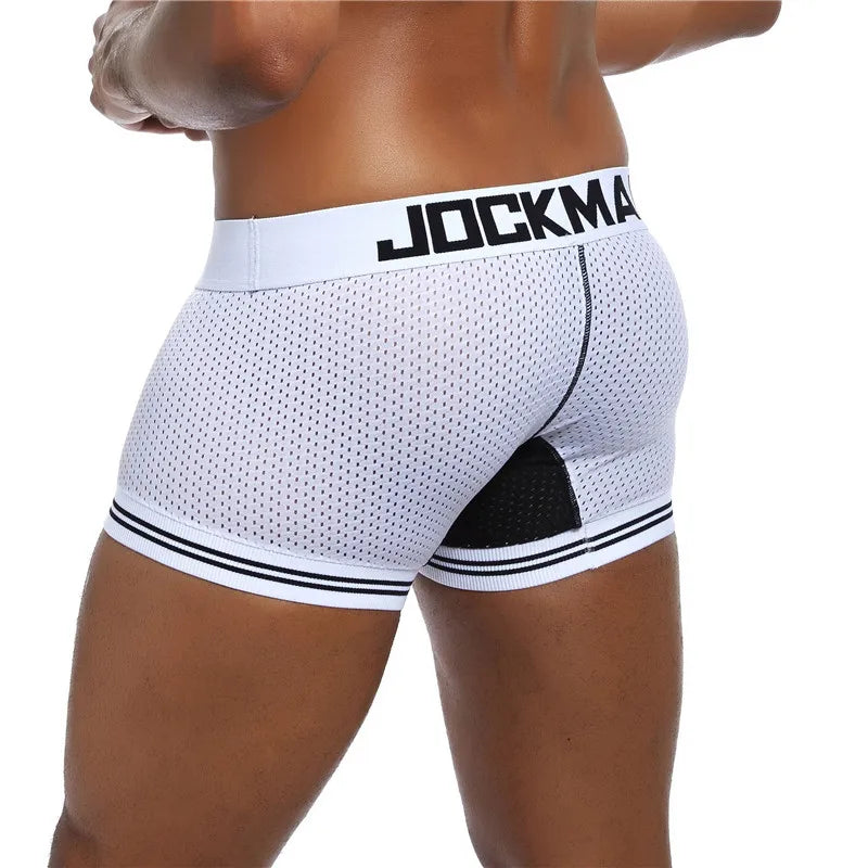 JOCKMAIL 1Pcs/lot Men Underwear Boxers Mesh Cuecas Boxers Men Boxer Homme Boxershorts Men Gay Male Panties calzoncillos - Cosmic Twink