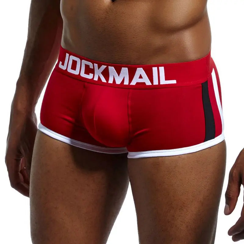 JOCKMAIL Brand Sexy Men Underwear Padded Men Boxer Bulge Enhancing boxershorts Gay Underwear Gift Front Removable Push Up Cup - Cosmic Twink