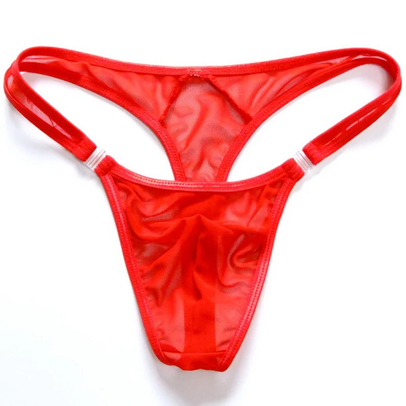 2019 Erotic Mesh See-through Gay Mens Thongs Sexy Button Underwear Bikini Gay G-string Jockstrap  Funny Men - Cosmic Twink