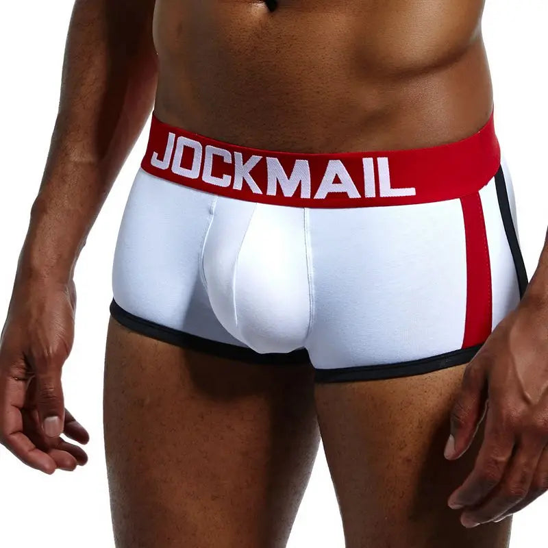 JOCKMAIL Brand Sexy Men Underwear Padded Men Boxer Bulge Enhancing boxershorts Gay Underwear Gift Front Removable Push Up Cup - Cosmic Twink