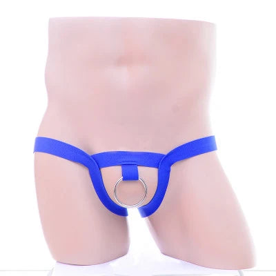 gay men underwear 2019 sexy hot Mens Crotchless Thongs G-String Metal Ring Elastic Panties jockstrap gay underwear - Cosmic Twink
