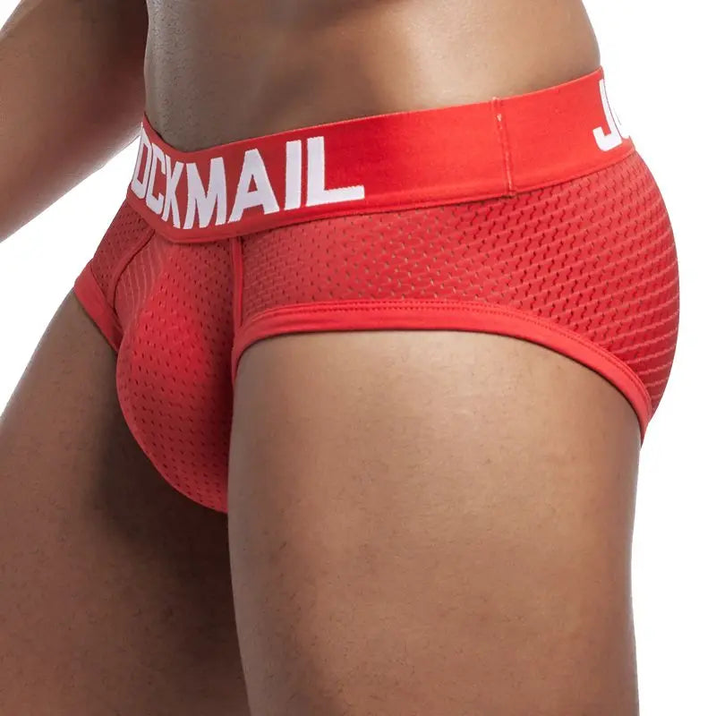 JOCKMAIL Brand Sexy Mens Underwear Briefs  Mesh calcinhas calzoncillos hombre slips Cuecas Gay Penis Pouch WJ Men's Brief Bikini - Cosmic Twink