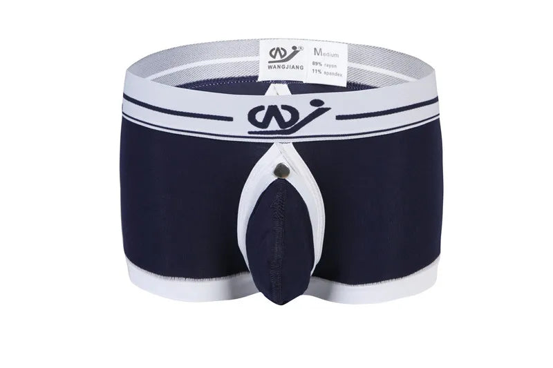 New WJ Brand Sexy Men Boxer Shorts  Trunks Low Waist Underpants Anal Opening Gay With Penis Pouch Underwear2016DPJ - Cosmic Twink