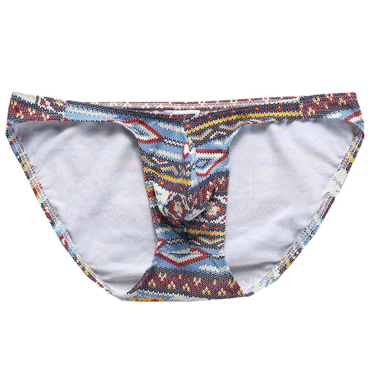 American Flag Man Sexy Cotton Mini Briefs Underwear Gay Bulge Enhancing Penis Pouch Panties Ropa Interior Masculina - Cosmic Twink