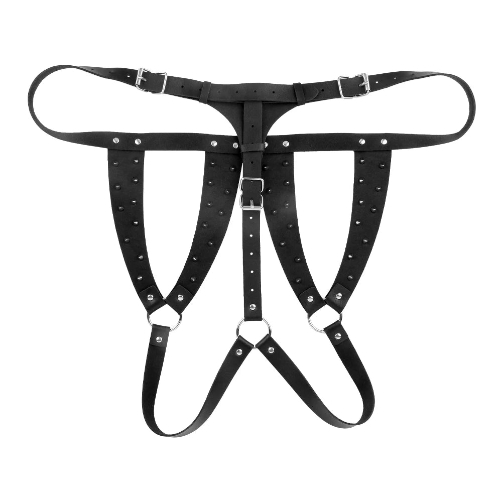 FAAK Adjustable Harness Bondage Leather for Women Breast Training BDSM Corset Slave Game - Cosmic Twink